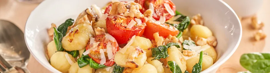 Gnocchi met 3 soorten kaas en spinazie