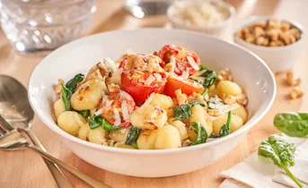 Gnocchi met 3 soorten kaas en spinazie