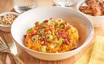 Italiaanse andijviestamppot met zoete aardappel