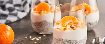 Kokos-chiapudding met mandarijn