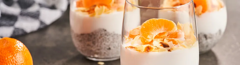 Kokos-chiapudding met mandarijn