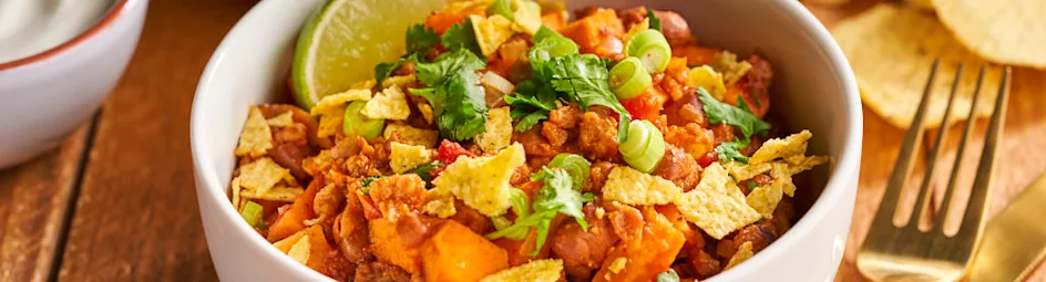 Chili sin carne met zoete aardappel