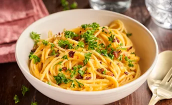 Romige pasta met pompoen