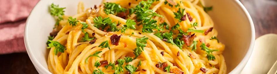 Romige pasta met pompoen