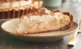 No bake banoffee pie met chocolade kruidnoten