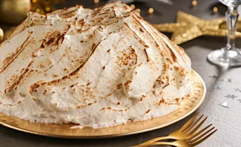 Baked alaska met frambozen en chocolade
