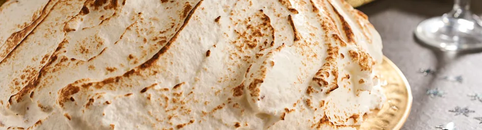 Baked alaska met frambozen en chocolade