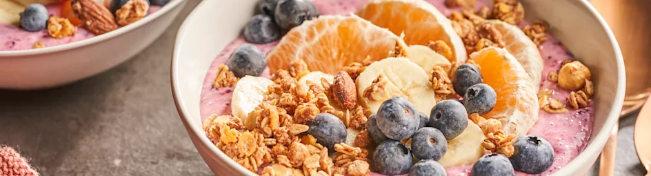 Smoothiebowl met blauwe bessen