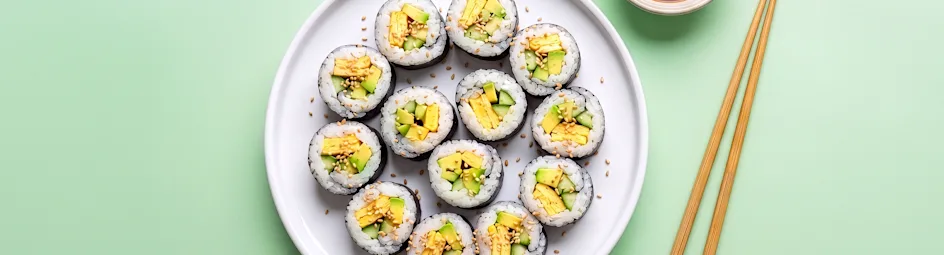 Avocado sushi met ei