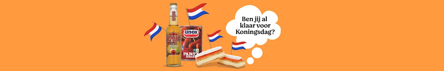Knakworstjes, tompoucen en Desperados-bier voor Koningsdag.