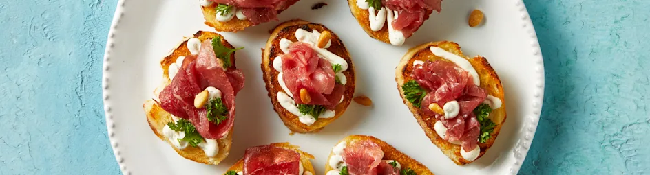 Carpacciotoastjes met truffelroomkaas