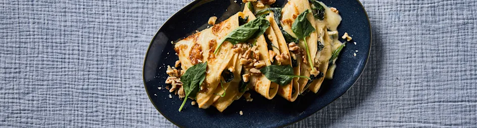 Flensjes met spinazie en truffelbrie