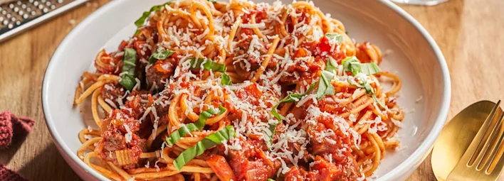 Spaghetti met Italiaanse ragu