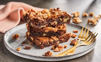 Chocolade-sinaasappelbrownies met walnoten