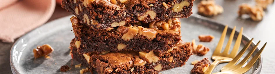Chocolade-sinaasappelbrownies met walnoten