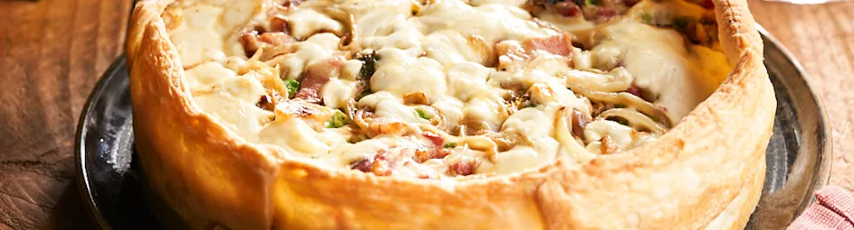 Broccoliquiche met geitenkaas en spek