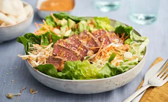 Aziatische biefstuksalade met taugé