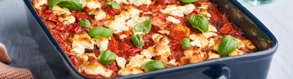 Vegetarische groentelasagne met geitenkaas