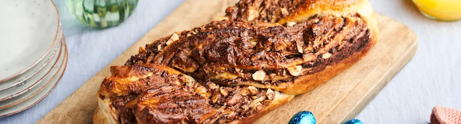 Chocolade-hazelnoten babka