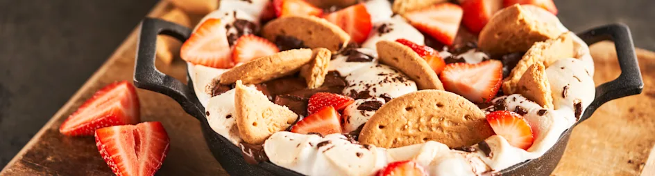 Aardbeien smores van de bbq