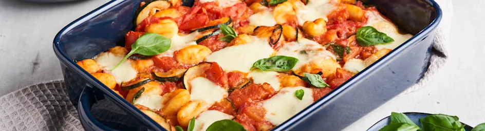 Romige caprese gnocchi uit de oven