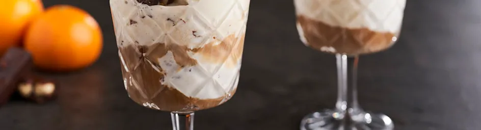 Affogato met chocolade en mandarijn