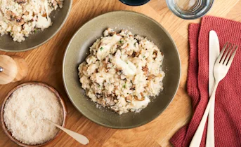 Paddenstoelenrisotto met mozzarella