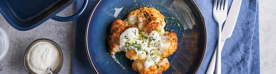 Hele geroosterde bloemkool uit de oven
