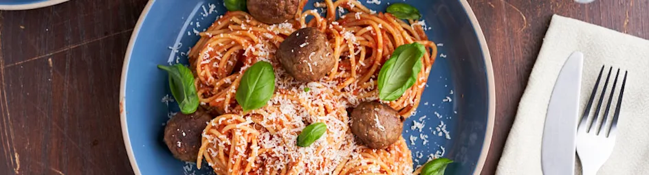 Spaghetti met vegetarische balletjes