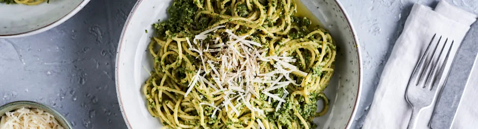 Spaghetti met romige boerenkoolsaus