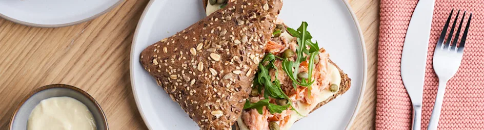 Broodje zalm met mierikswortelmayonaise