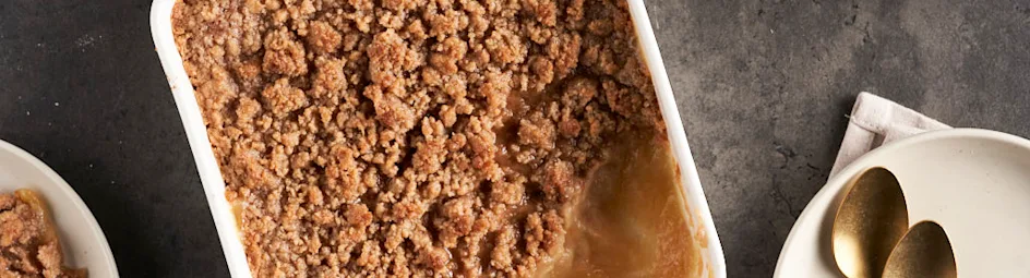 Appel crumble met appelmoes