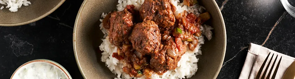 Kofte met rijst en tzatziki