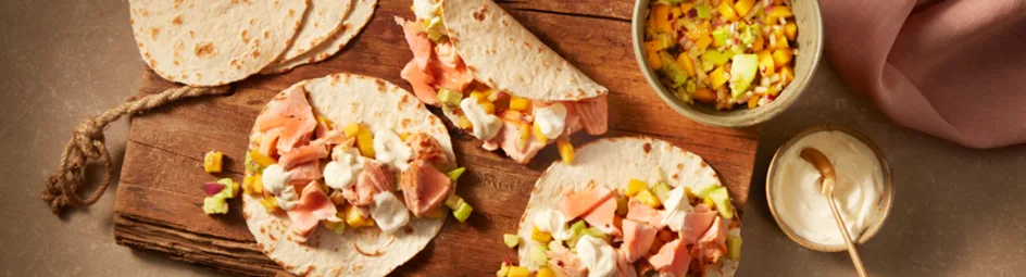 Zalm taco’s met mango salsa