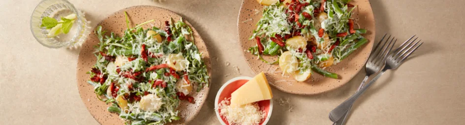 Sperziebonensalade met krieltjes en spekjes