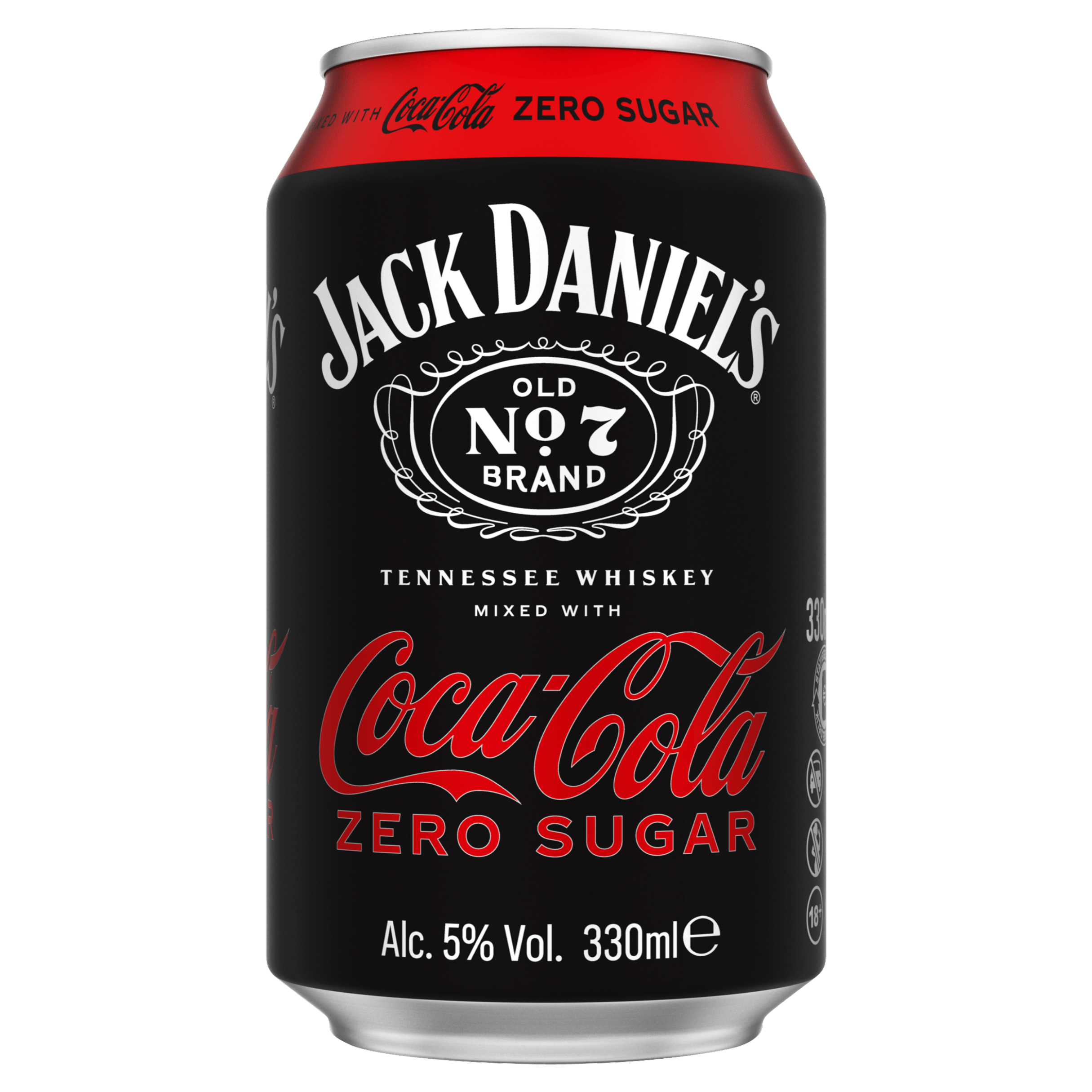 Jack Daniels Whiskey Cola Zero Per Blik 330 Ml