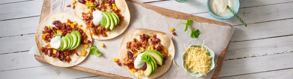 Tostada’s met pittig gehakt