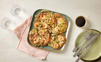 Bosui pannenkoeken met garnalen