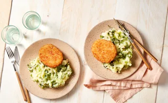 Andijvie stamppot met zalmburger