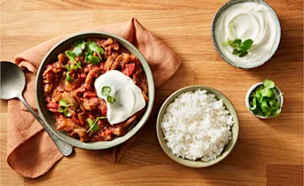 Aubergine curry met rijst