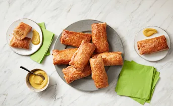 Vega worstenbroodjes met mosterd