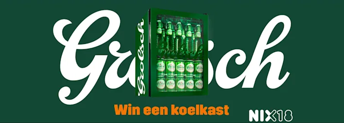 Grolsch afbeelding met tekst "Win een koelkast"