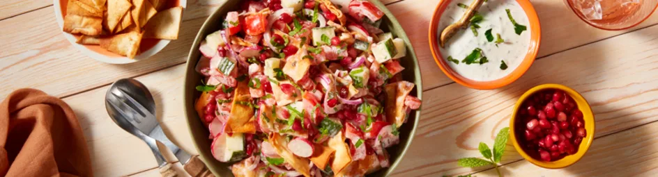 Fattoush salade met granaatappel