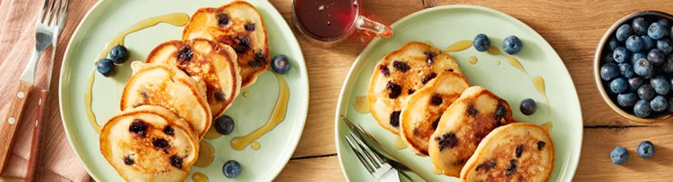 Pancakes met blauwe bessen