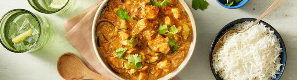 Gele curry met basmatirijst