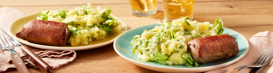 Rucola stamppot met rundervink