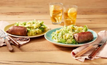 Rucola stamppot met rundervink