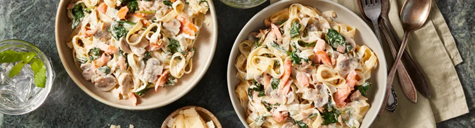 Romige tagliatelle met gerookte zalm