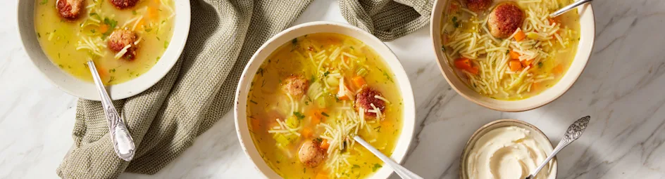 Kipgehaktballen soep