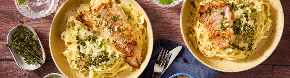 Tagliatelle met witlof en kabeljauw